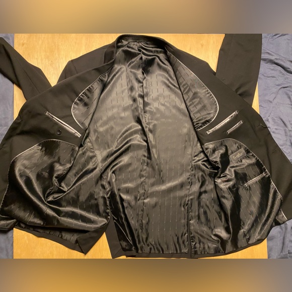 NWT Creative Black Suit Jacket Sport Coat Blazer 46L - Picture 6 of 11